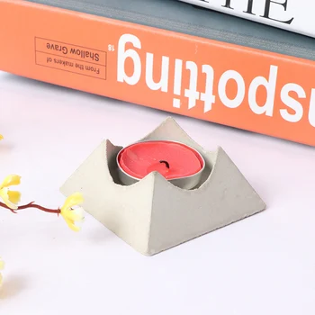 

Four corner cement Candlestick fair faced concrete candle decorationdecoration home table top photo background