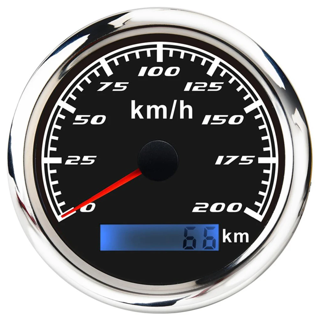  200KM/h 85mm Car Boat Digital GPS Speedometer Odometer Gauge Antenna with Rubber Plug for Motorcycle Yacht Vessel Vehicle