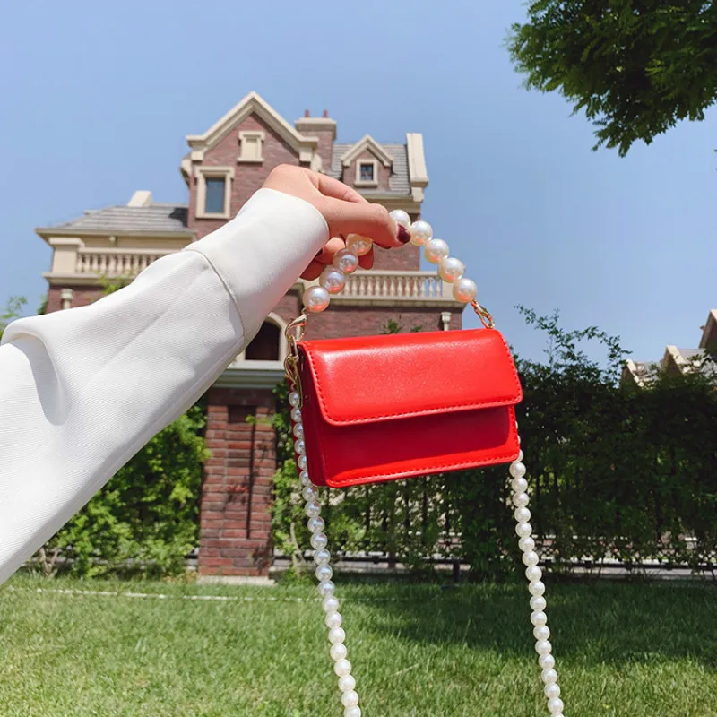 

Solid Color PU Leather Small Flap Bags For Women 2020 Summer Chain Crossbody Shoulder Bags Princess Mini Travel Handbags D577