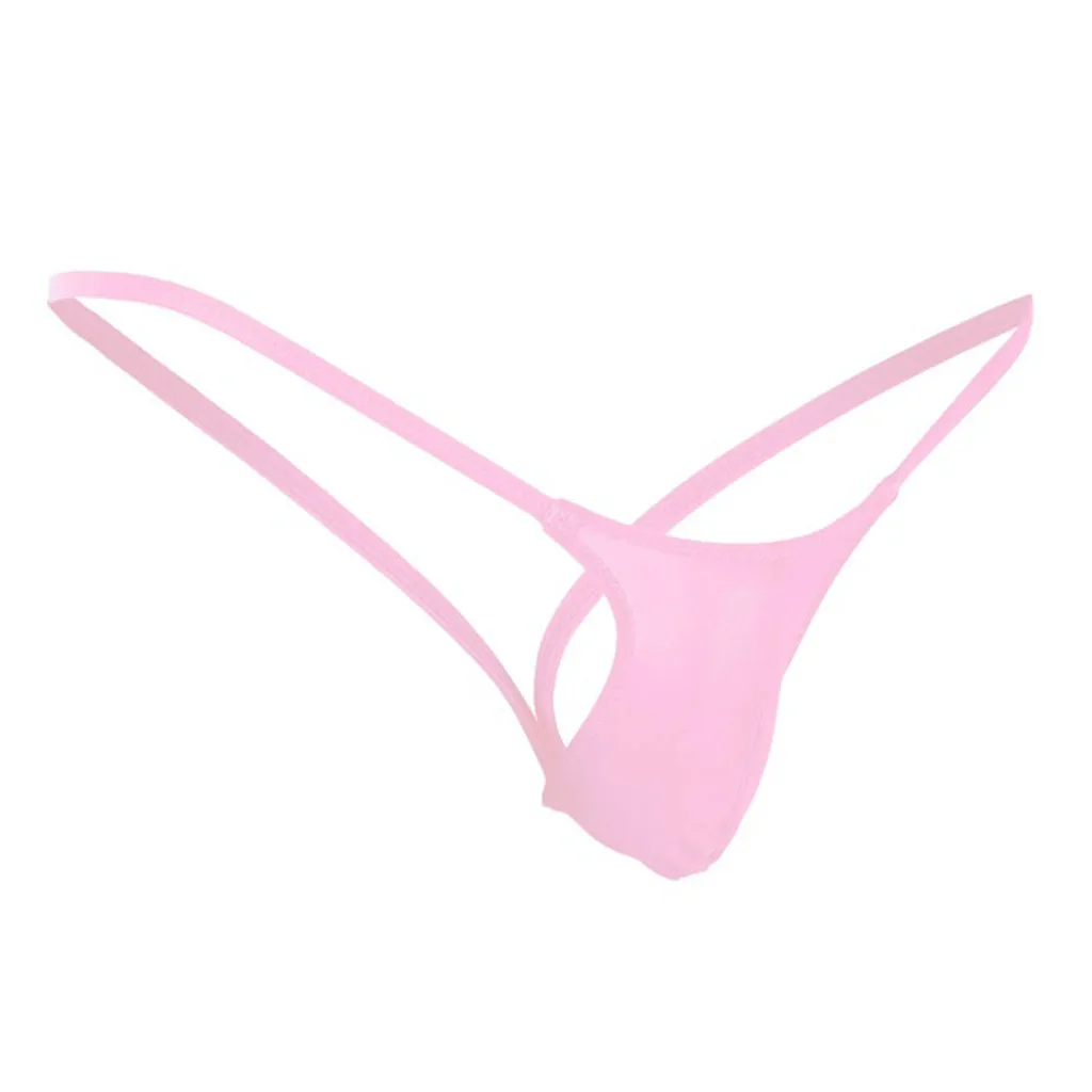 Male Underwear Open Back Mens Underpants Low Rise Briefs G-string Thong Underwear Solid Color Men's Sexy Thong Male Underwear