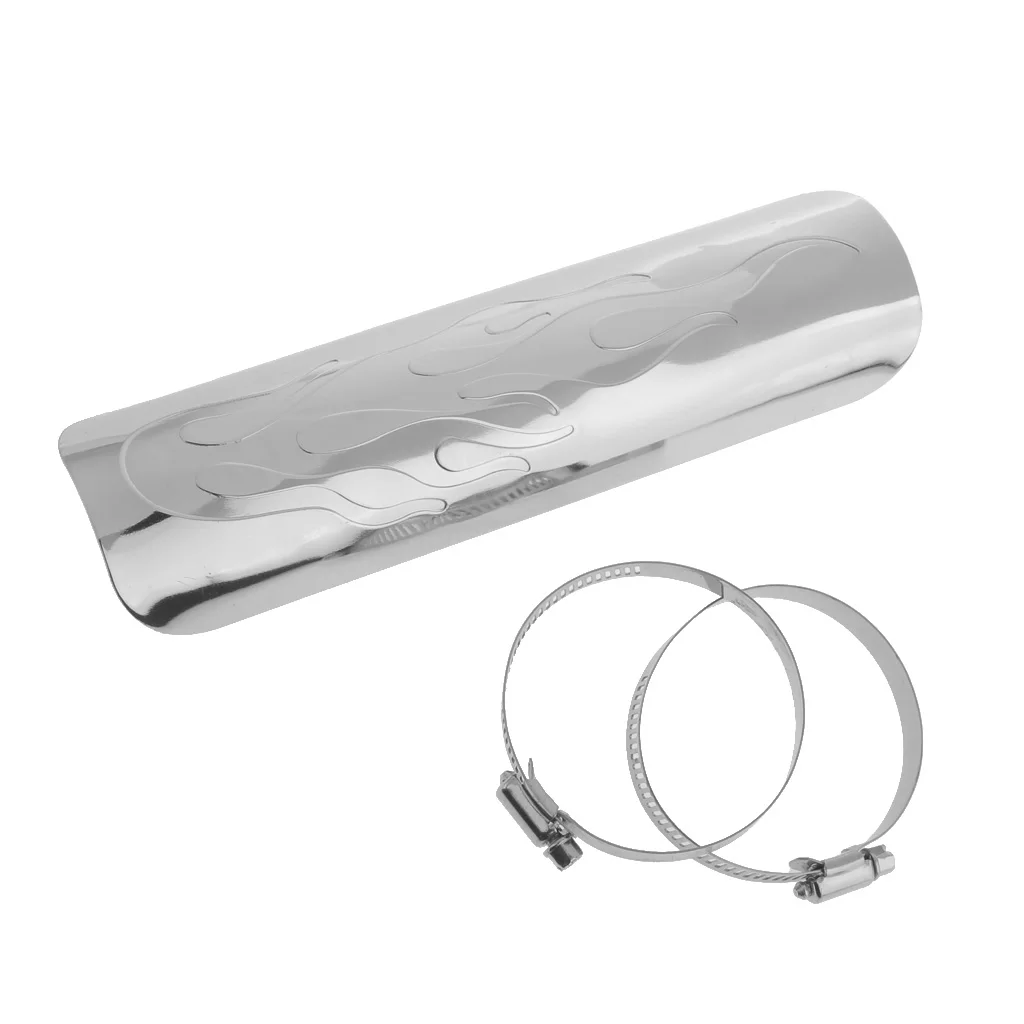 Universal Flame Exhaust Pipe Heat Shield Cover Guard For  Cruise White