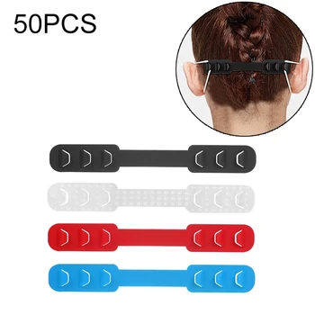 

50 PCS Adjustable Face Mask Ear Band Rope Extension Buckle, Random Color Delivery