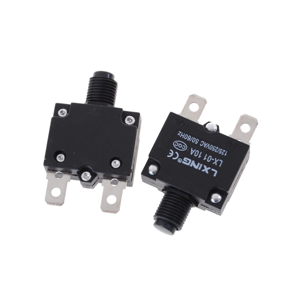 

1pc Thermal Circuit Breakers 5A 8A 10A 15A 20A Mini Size Thermal Overload Protector Push Button Switch Overload Switch Terminal