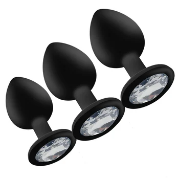 Soft Silicone Butt Plug Anal Plug Unisex Sex Stopper 3 Different Size Adult Toys for Men/Women Anal Trainer for Couples SM 6