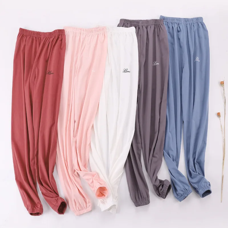 Loose Casual Pajama Pants For Women 100% Cotton Sleep Bottoms Female  Knitted Cotton Summer Home Wear Pants Ladies Trousers|Sleep Bottoms| -  AliExpress