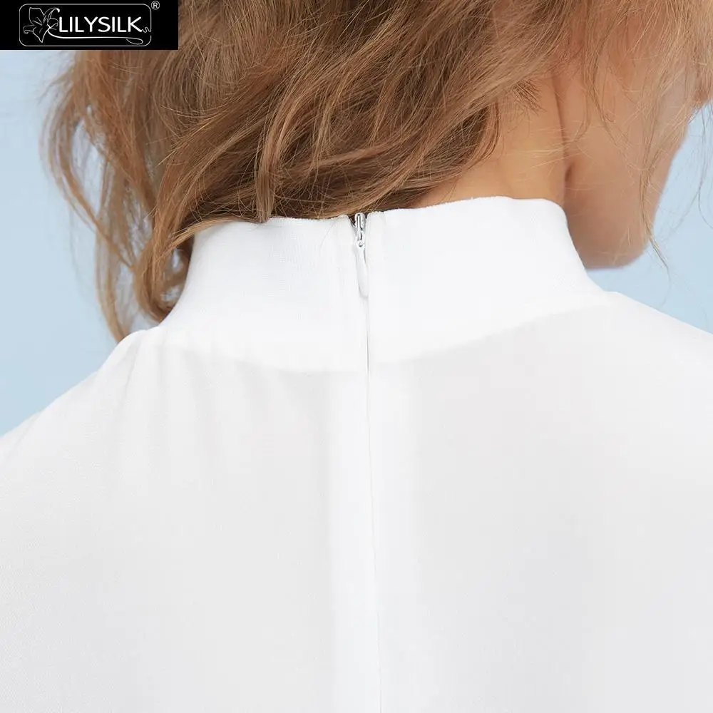 LilySilk Блузка шелковая водолазка элегантная женская