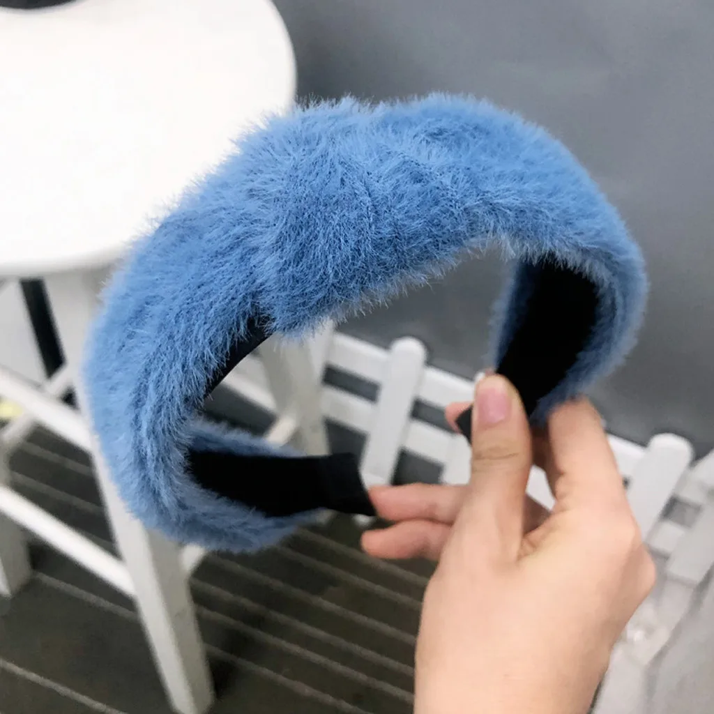 Fashion Bow Hairband Womens Solid Hair Head Hoop Sweet Lovely Girls Headband fashion Leisure Convenience personality high qualit - Цвет: Dark Blue