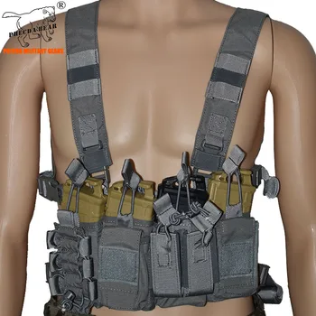 

500D Cordura nylon tactical chest rig with 5.56 magazine pouches war game D3 military combat chest rig airsoft paintball vest