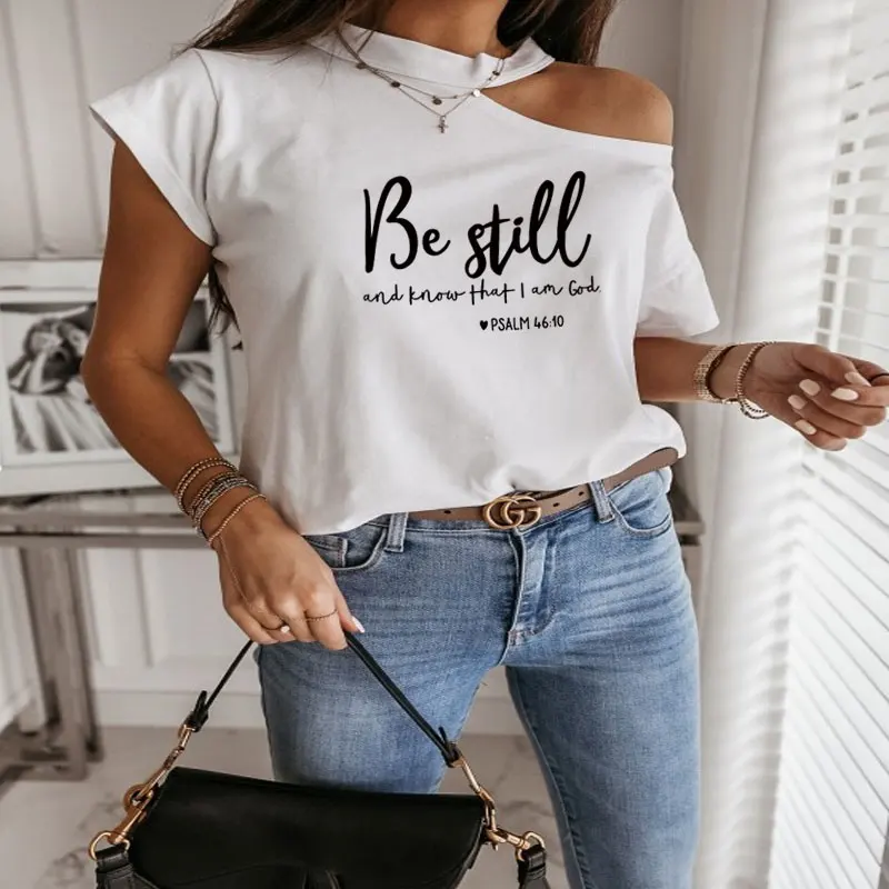 Быть еще что футболка в стиле унисекс Женские пикантные на одно плечо