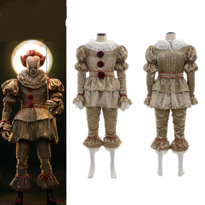 Высокое качество Стивена Кинга это взрослый карнавальный костюм JokerPennywise карнавальный костюм комплект костюм клоуна на Хеллоуин Костюмы для косплея