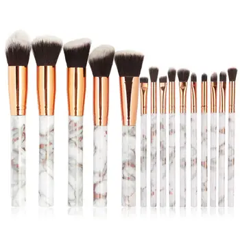 

MAANGE Pro 15 Pcs professional makeup brush Set tools Powder Foundation Eyeshadow Lip Eyeliner Blush Marble Face Makeup Brushes
