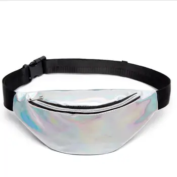

women waist bag laser laser PU leather fanny pack leisure travel purse Hip-hop chest bag belt bag designer men bags