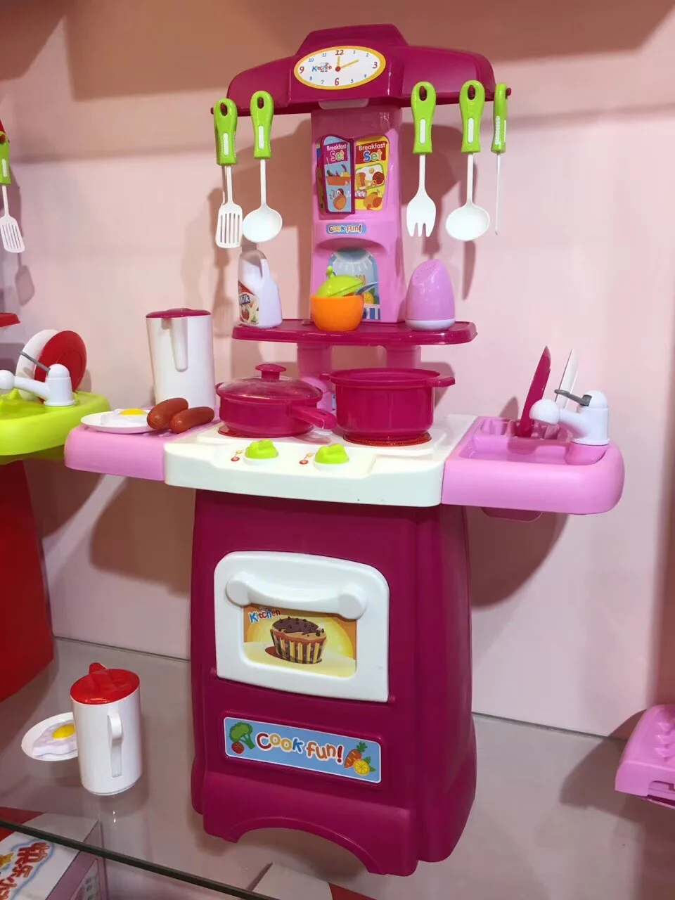 Детский игровой домик для приготовления пищи, кухонный игрушечный светильник для девочек, Настольная посуда