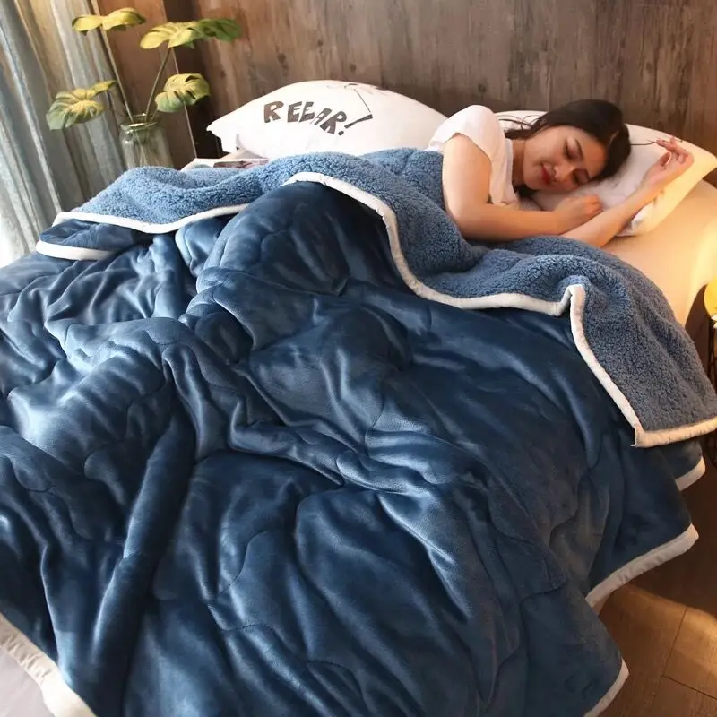Из шерсти ягнёнка, кашемир держать тепло одеяло s сплошной цвет мягкие удобные фланелевые одеяло офисное одеяло для короткого сна постельное белье одеяло одеяла - Цвет: as picture
