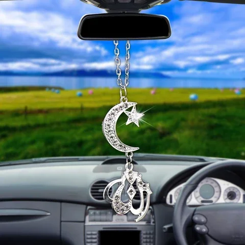 Car Pendant Creative Moon star-islam  Rearview Mirror Decoration Hanging Charm Ornaments Automobiles Interior Cars Accessories