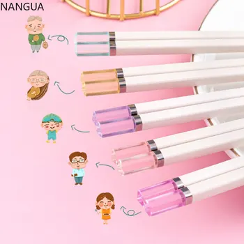 

One Pair Candy-colored amber glass fiber chopsticks anti-slip Japanese chopsticks moisture-proof sushi sticks creative