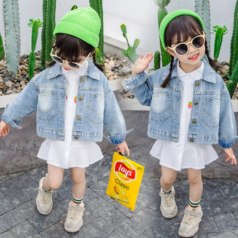 

Girls' Jean Jacket Spring And Autumn 2019 Spring New Style Children Short Korean-style Small CHILDREN'S Western Style Spring