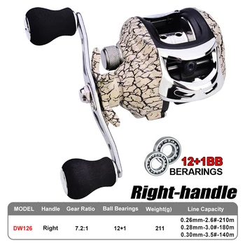 

7.2: 1 Gear Ratio Fishing Reel Right/left hand Magnetic brake Equipment Outdoor