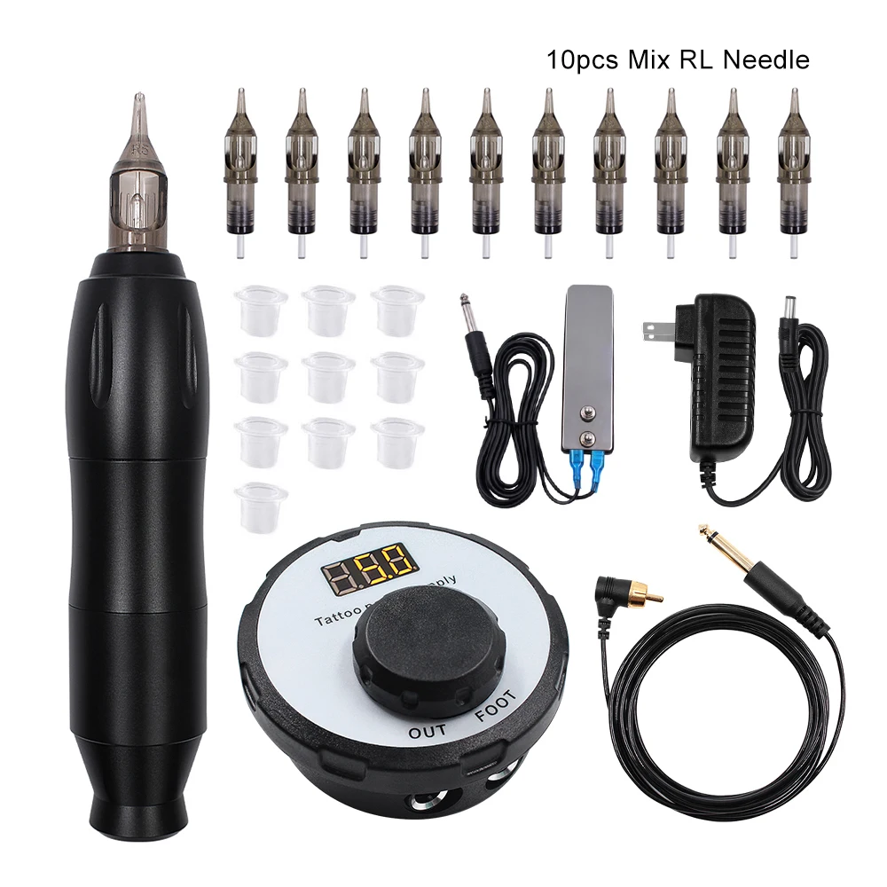 

Professional Tattoo Machine Kit Complete Rotary Pen Set Tattoo Cartridge Needles For Permanent Makeup Eyebrow Tattoo Body Artist