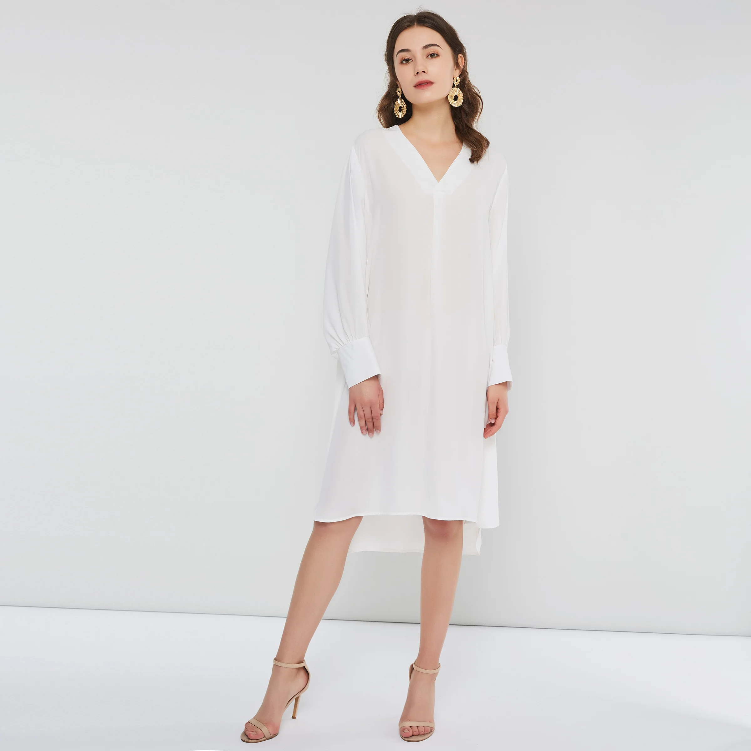 

White Chiffon Dress Women Thin Sunscreen See Through Sexy Spring Loose Simple Elegant Holiday Sweet Girl Fashion Casual Dresses