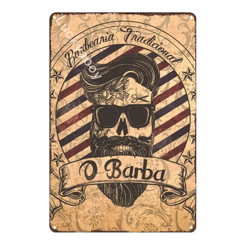 [Luckyaboy] Парикмахерская Shaves порезы классика винтажная жестяная вывеска для колледжа металлическая пластина плакат для кафе бар настенный домашний декор AL005 - Цвет: UV579