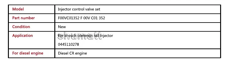 Shumat F00VC01352 Управление процедура установки ниппеля F00V C01 352 Дизель клапан комплект FOOV CO1 352 Для инжектора топлива коллектора системы впрыска топлива 0445 110 278