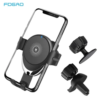 

FDGAO Car Wireless Charger 15W Qi Fast Charging Car Mount Phone Holder for iPhone 11 Pro XS MAX XR X 8 Samsung S10 S20 Note 10 9