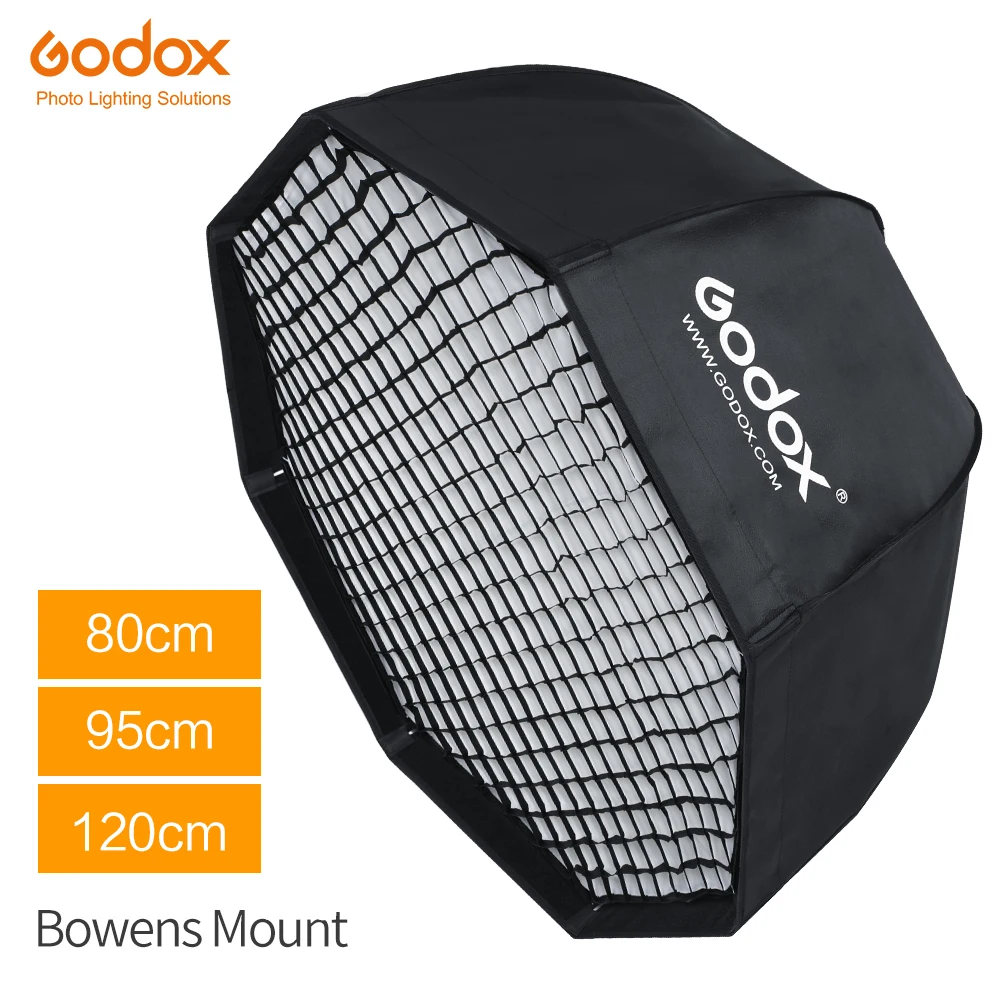 Godox SB-UE 80cm 95cm 120cm Portable Octagonal Umbrella Softbox with Honeycomb Grid for Bowens Mount Studio Flash Softbox