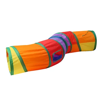 

Rainbow Cat Playing Tunnel Foldable S-shaped Channel Kitten Funny Toy Pet Supplies