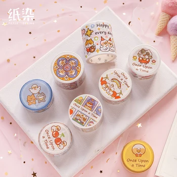 

Cute Japanese Cat's Daily life Bullet Journal Washi Tape Fairy Tale Decorative Adhesive Tape DIY Scrapbooking Sticker Label