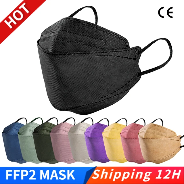 50-100PCS 4D FPP2 Mask Black Kn95 Fish Masks 3 Layers Adult FFP2 Masque noir  CE Approved FP2 Face Mask FFP2 Mascarillas Negras - AliExpress