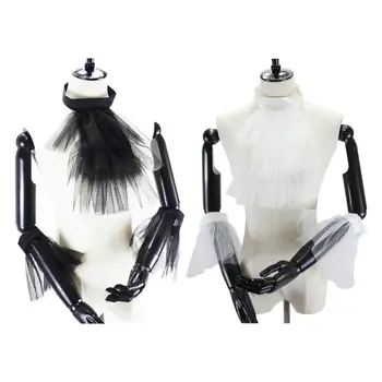 

1Set Cuffles Flared Fake Sleeve Cuffs Multi-layer Fluffy Net Mesh False Collar