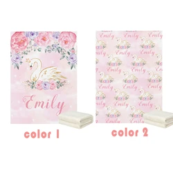 LVYZIHO – couverture à fleurs de princesse cygne rose lavande or pour bébé, 30x40 / 48x60 / 60x80 pouces 