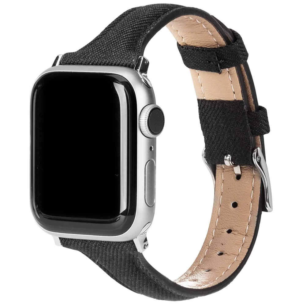 Холщовый ремешок Wearlizer для iWatch Apple Watch, женский, мужской ремешок 38 мм, 40 мм, 42 мм, 44 мм, серия 5, 4, 3, 2, 1, ремешок на запястье, браслет