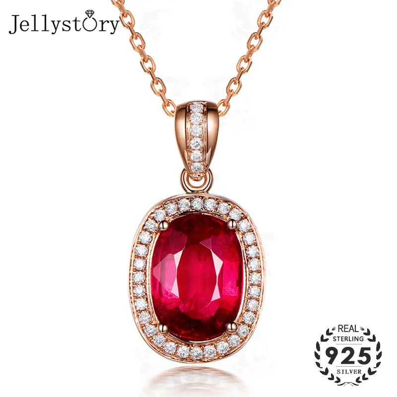 Модные ювелирные изделия Jellystory из серебра 925 пробы Женское Ожерелье овальной