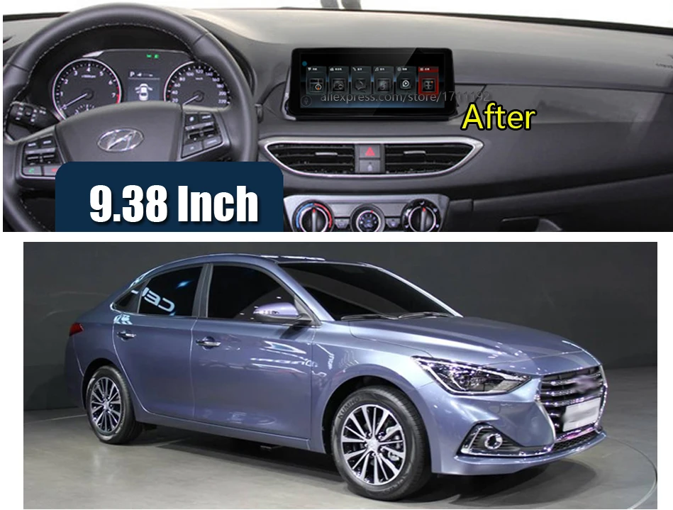 Car Stereo Android 8.1up Screen 9.38 Inch For Hyundai Elantra Carplay Camera DVR BT GPS Navi Navigation Map Media