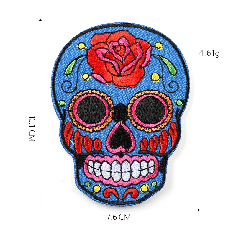 Цветной череп вышивка патчи для футболки железные полосы одежда для аппликации наклейки для одежды привидения значки@ G - Цвет: 1-PCS-G-502