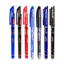 Jeu de stylos effaçables à poignée lavable, bleu, noir, rouge, encre, stylo à bille pour l'écriture, fournitures de papeterie scolaires et de bureau, de rechange pour les examens