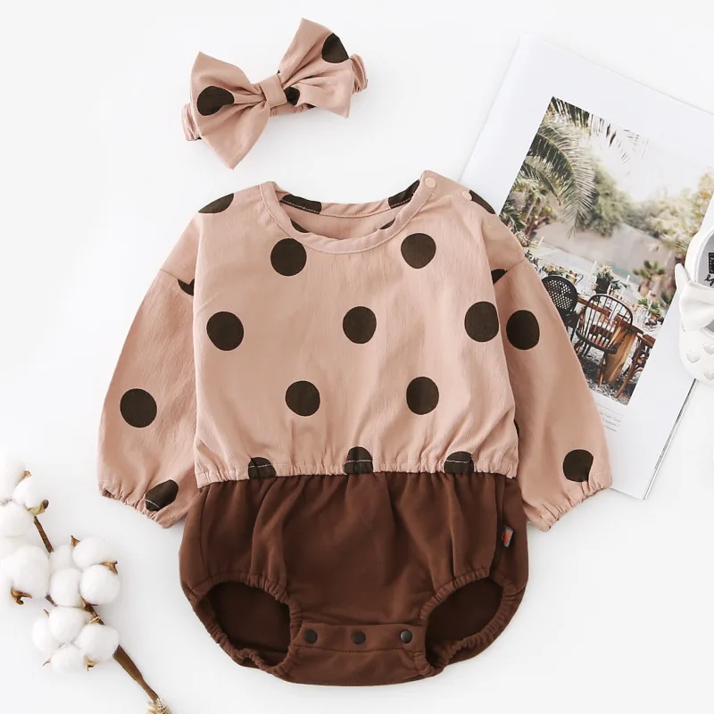 pink Thick newborn baby clothes cotton long sleeve boy jumpsuit warm infant baby girls bodysuit toddler pajamas children outfits - Цвет: pink