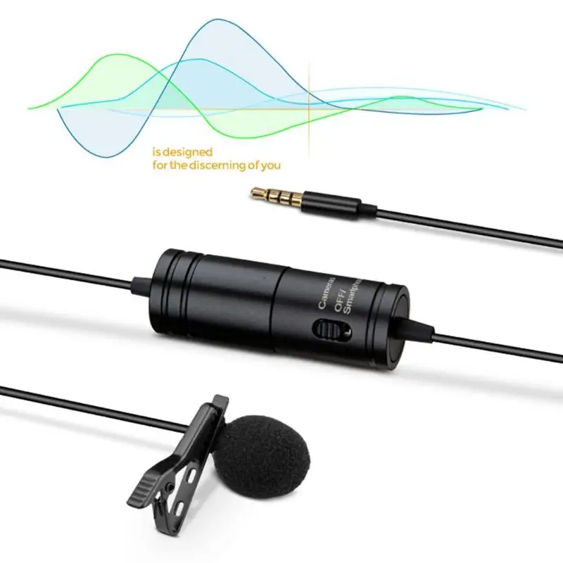 Клип-на Lavalier мини аудио 3,5 мм воротник конденсаторный лацкан микрофон Omnidirectivity 74dB Up SNR емкостный микрофон