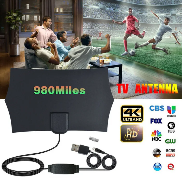 980 Mile Range Antenna TV Digital HD Skywire Antena Digital 1080p Indoor Home PUO88