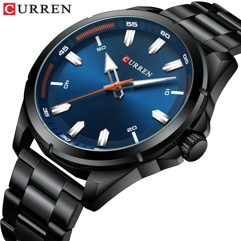 

Newest CURREN Luxury Top Brand Watches Men Blue Military Army Analog Quartz Men's Wrist Watch with Steel Relogio Masculino