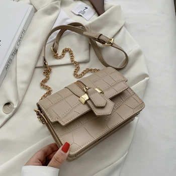 

Crocodile Pattern Crossbody Bags For Women 2020 Small Chain Handbag Small Bag PU Leather Hand Bag Ladies Designer Shoulder Bags