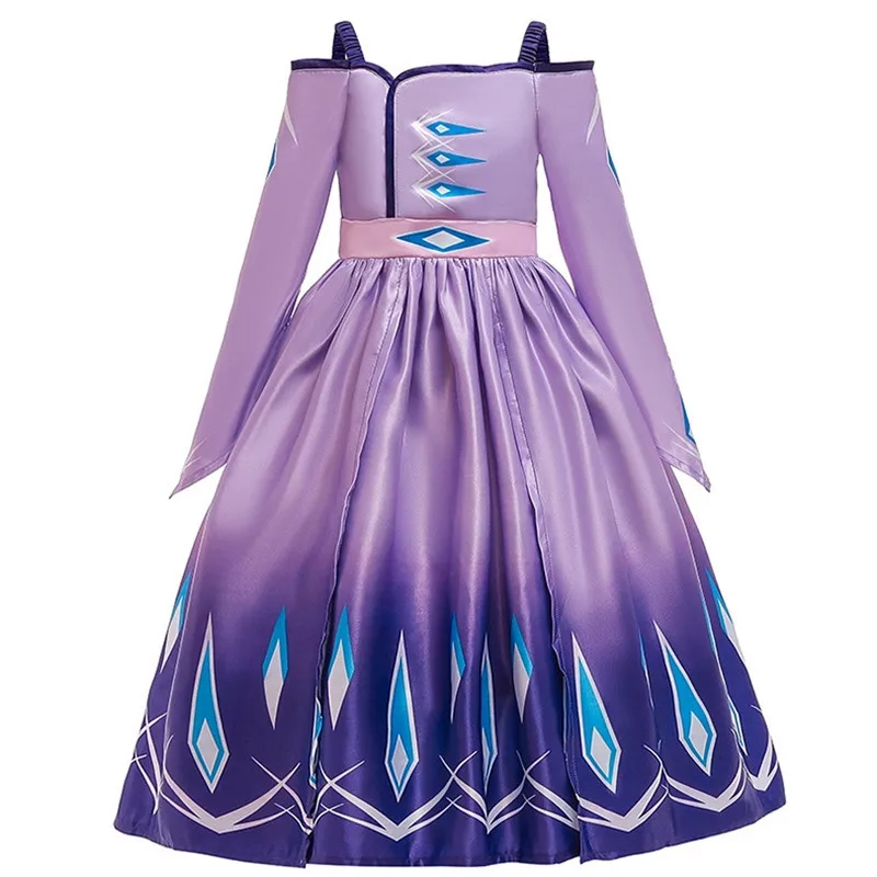 Photo Color Frozen2/платье для выпускного вечера с холодным сердцем для девочек; комплект с платьем Эльзы; Рождественский карнавальный костюм; детское платье принцессы для вечеринки на Хэллоуин - Цвет: Photo Color