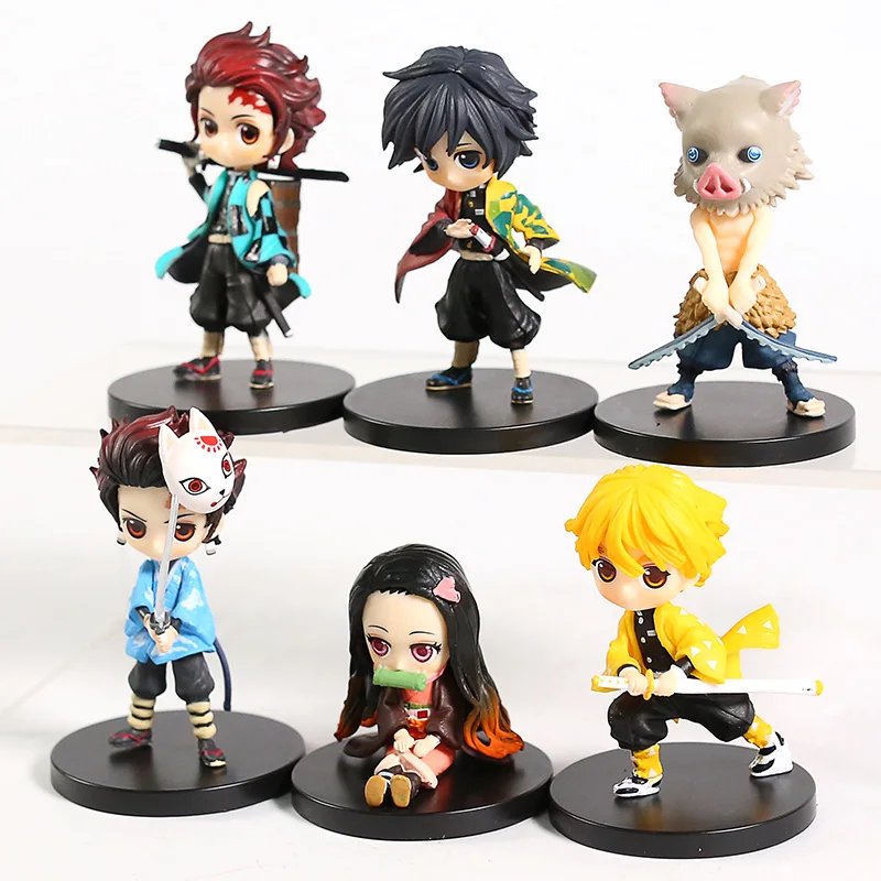 Аниме Demon Slayer Kimetsu No Yaiba фигурка Kamado Tanjirou Nezuko Giyuu Inosuk Agatsuma Q Posket фигурка игрушки подарок