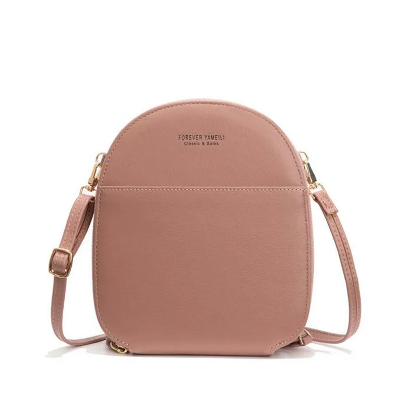 

Double Zipper Round Soft Leather Wallets Cell Phone Purse Crossbody Shoulder Strap PU Handbag for Female Women's Messenger Bag