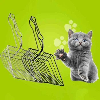 

2 Pcs/Set Cat Stainless Steel Metal Pooper Scoopers Pets Litter Sand Shovel Pet Shit Artifact Dogs Waste Shovel Cleaning Scoop S