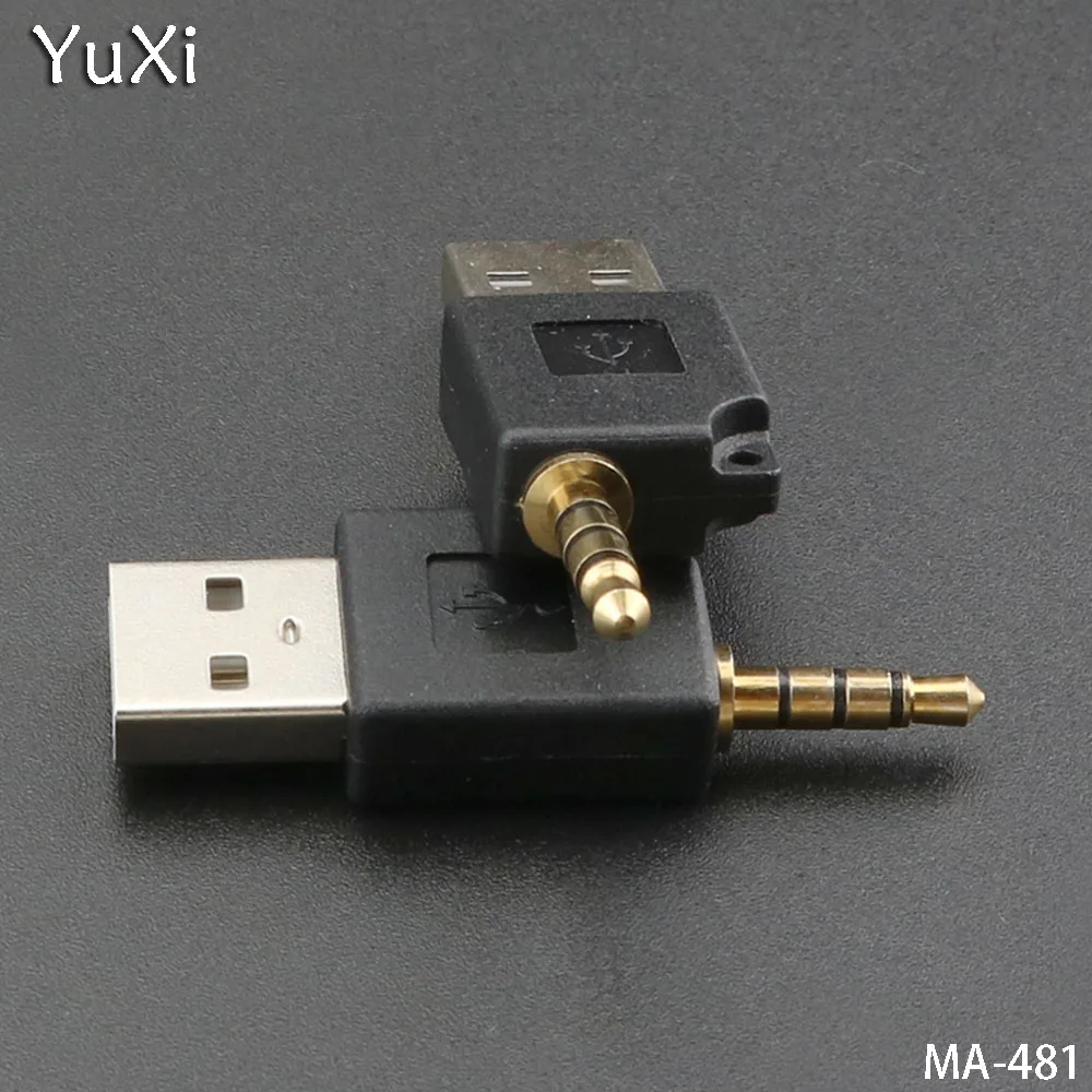 Юйси 5 шт./лот USB 2,0 штекер на 4 полюса 3,5 мм аудио штекер Адаптер 3,5 мм разъем конвертер аудио штекер на USB 2,0 адаптер