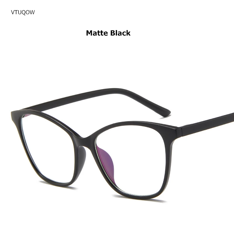 Роскошный анти-синий светильник, женские очки, оправа, черная оправа для очков, Ретро стиль, кошачий глаз, прозрачные очки, оптическая оправа для очков - Цвет оправы: Matte Black