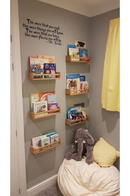 Estantería de pared Montessori para habitación de bebé, estantería de  madera, 3 piezas, 50 Cm - AliExpress